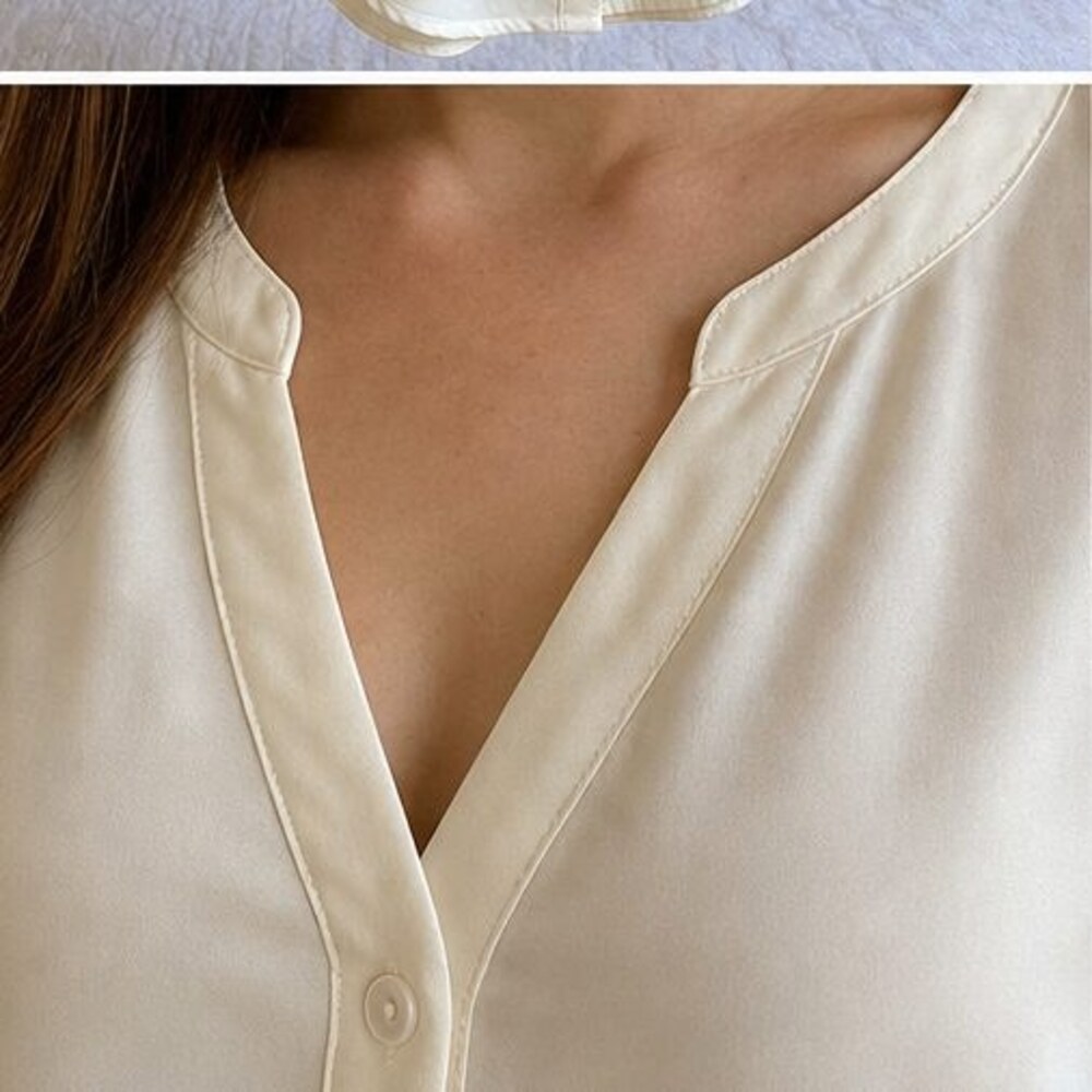 Cream Button Blouse - Picture 4 of 6